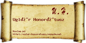 Uglár Honorátusz névjegykártya